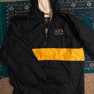 Alpha Xi Delta Charles River raincoat, size L